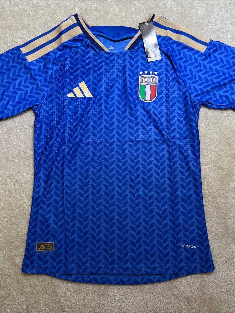 Adidas Italy Men's Home Soccer Jersey (Medium)